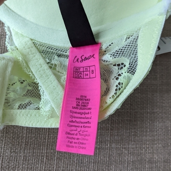 La senza Beyond Sexy front clip push up lime yellow bra size 34B C016 - Picture 6 of 8